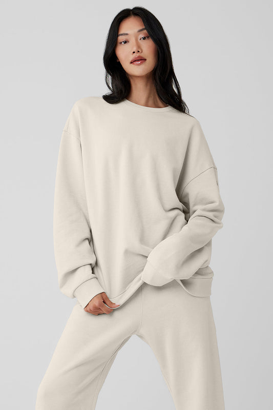 Chill Crew Neck Crew Sweatshirt — Bone