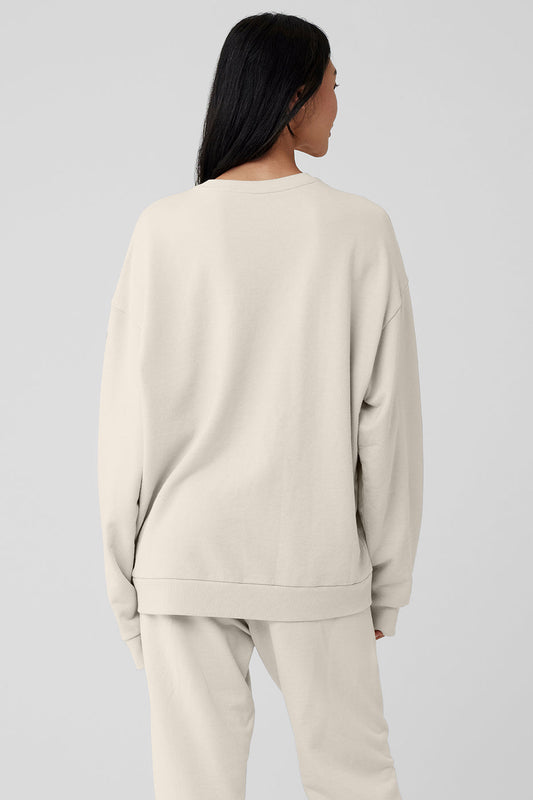 Chill Crew Neck Crew Sweatshirt — Bone