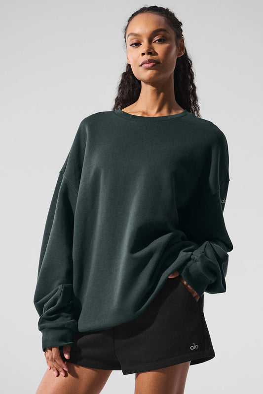 Chill Crew Neck Crew Sweatshirt — Charcoal Green