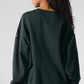 Chill Crew Neck Crew Sweatshirt — Charcoal Green