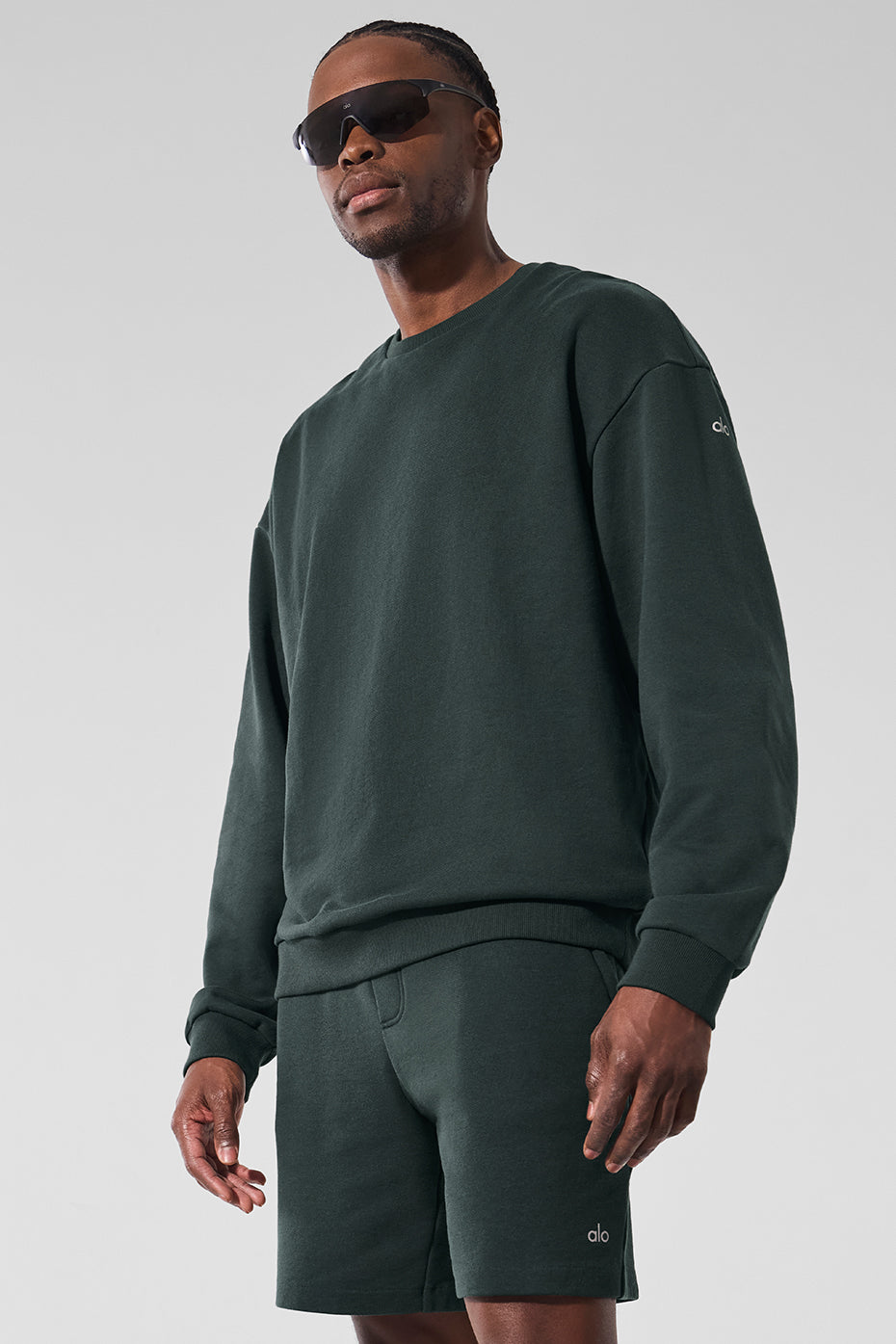 Chill Crew Neck Crew Sweatshirt — Charcoal Green