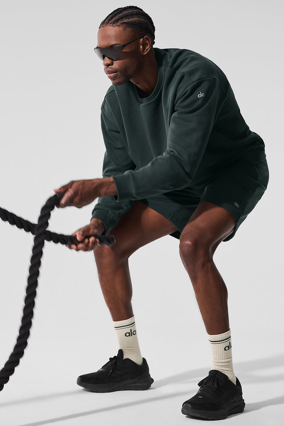 Chill Crew Neck Crew Sweatshirt — Charcoal Green