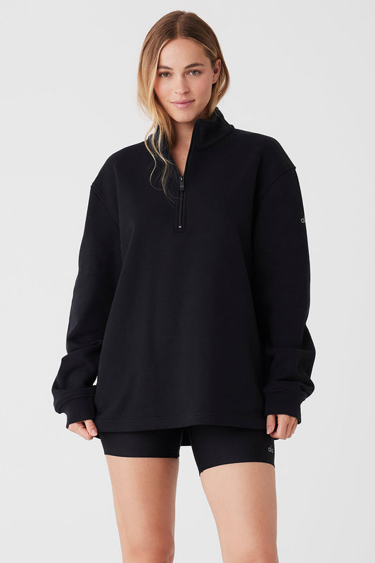 Renown Heavy Weight 1/4 Zip — Black