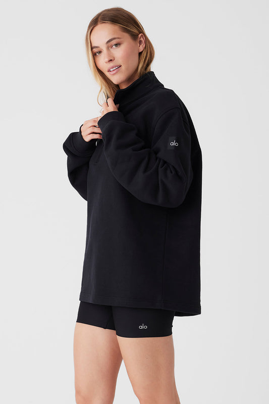 Renown Heavy Weight 1/4 Zip — Black