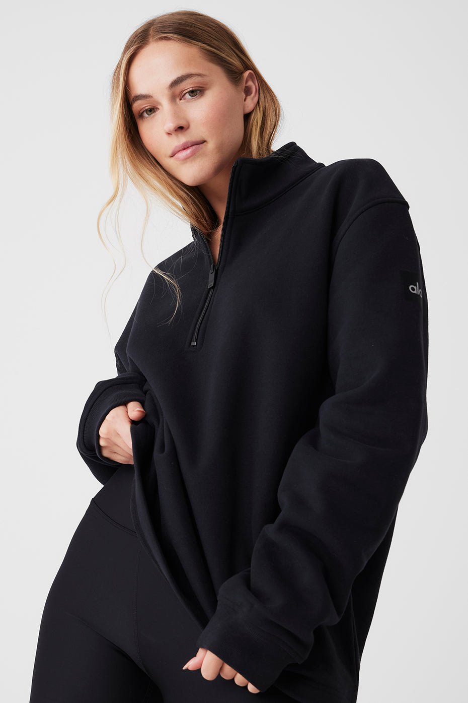 Renown Heavy Weight 1/4 Zip — Black