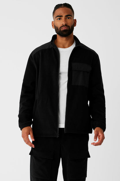 Polar Fleece Ridge Full Zip Zip Jacket — Black