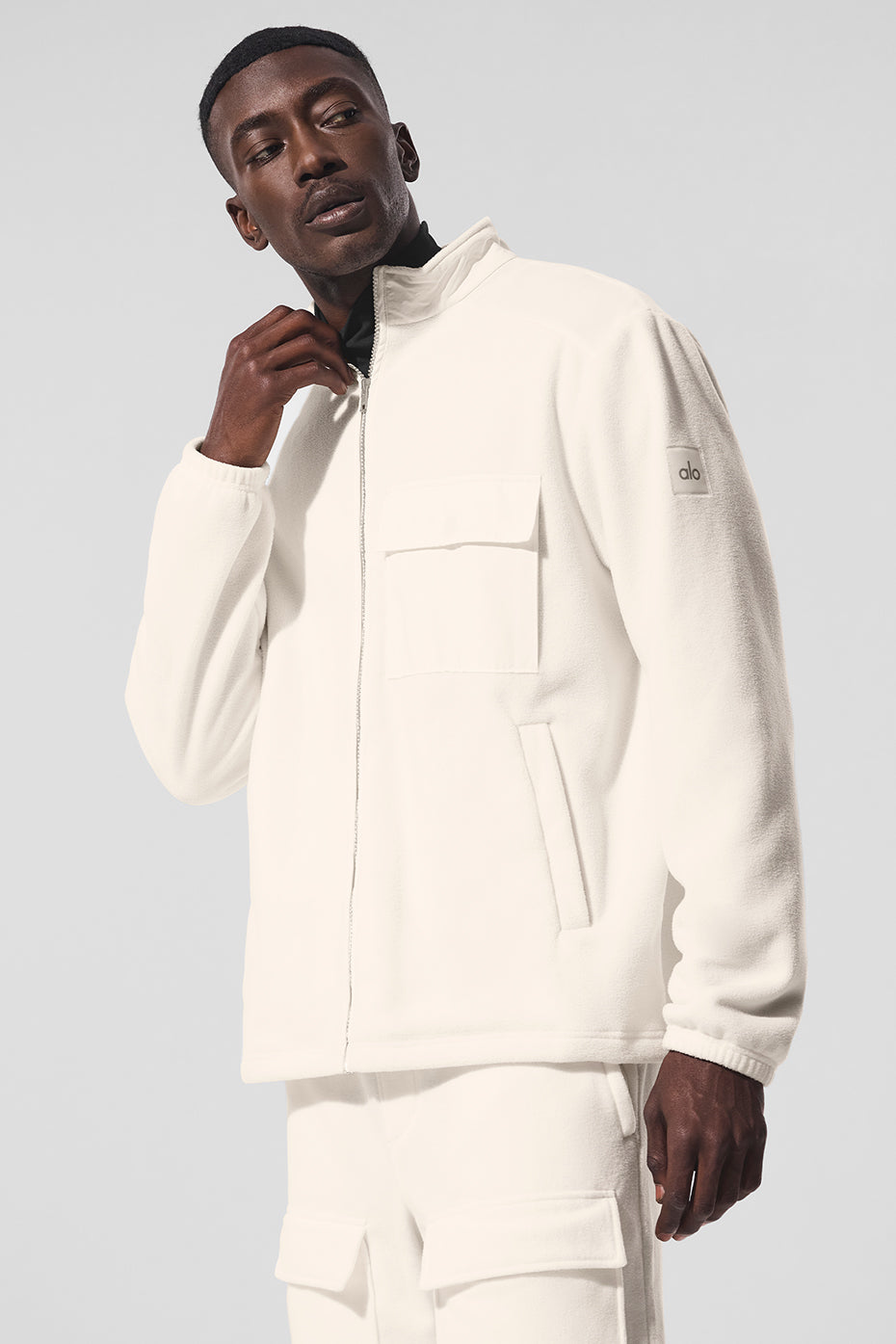 Polar Fleece Ridge Full Zip Zip Jacket — Ivory