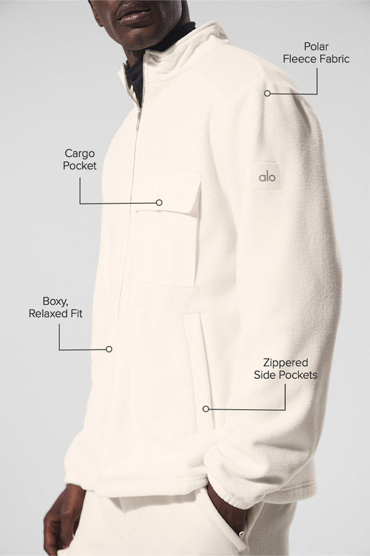 Polar Fleece Ridge Full Zip Zip Jacket — Ivory