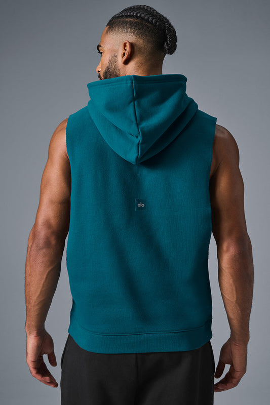 Renown Sleeveless Hooded Sweatshirt — Oceanic Teal
