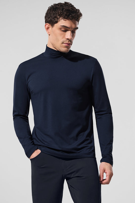 Conquer Reform Mock Neck Long‑Sleeve — Navy