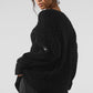 Cable Knit Crew Neck Sweater — Black