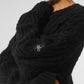 Cable Knit Crew Neck Sweater — Black