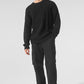 Cable Knit Crew Neck Sweater — Black