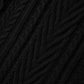 Cable Knit Crew Neck Sweater — Black
