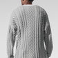 Cable Knit Crew Neck Sweater — Athletic Heather Grey