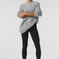 Cable Knit Crew Neck Sweater — Athletic Heather Grey