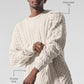Cable Knit Crew Neck Sweater — Bone