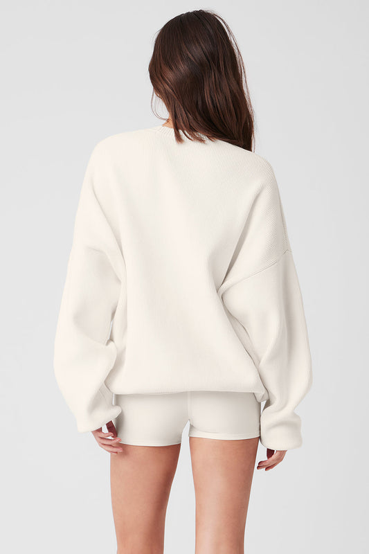 Scholar Crew Neck Sweater — Ivory