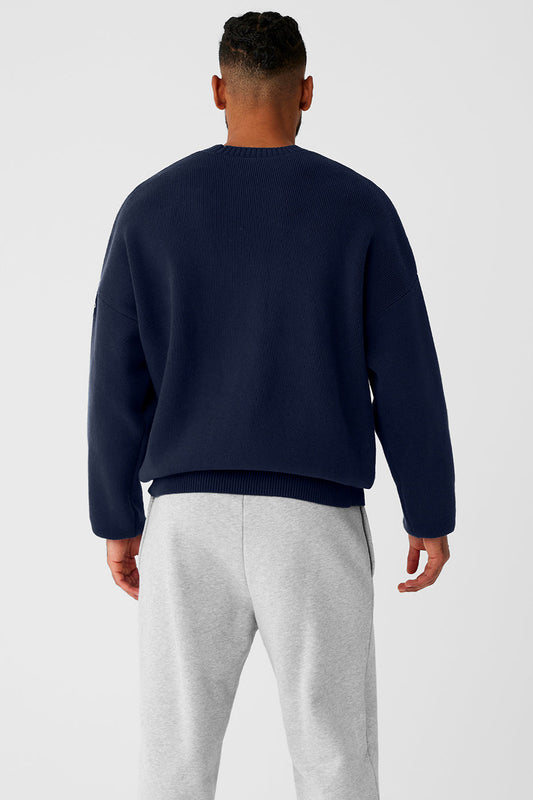 Scholar Crew Neck Sweater — Navy