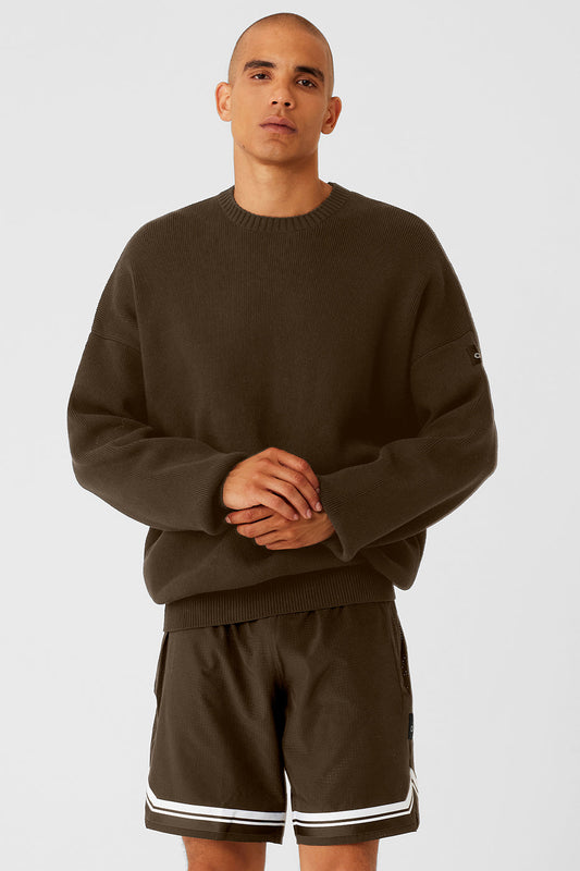 Scholar Crew Neck Sweater — Espresso