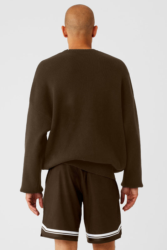 Scholar Crew Neck Sweater — Espresso