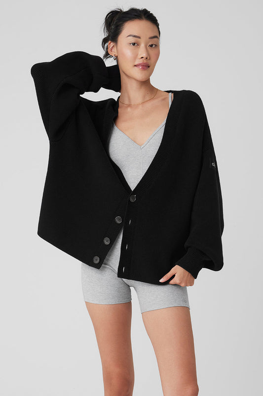Scholar Cardigan Sweater — Black