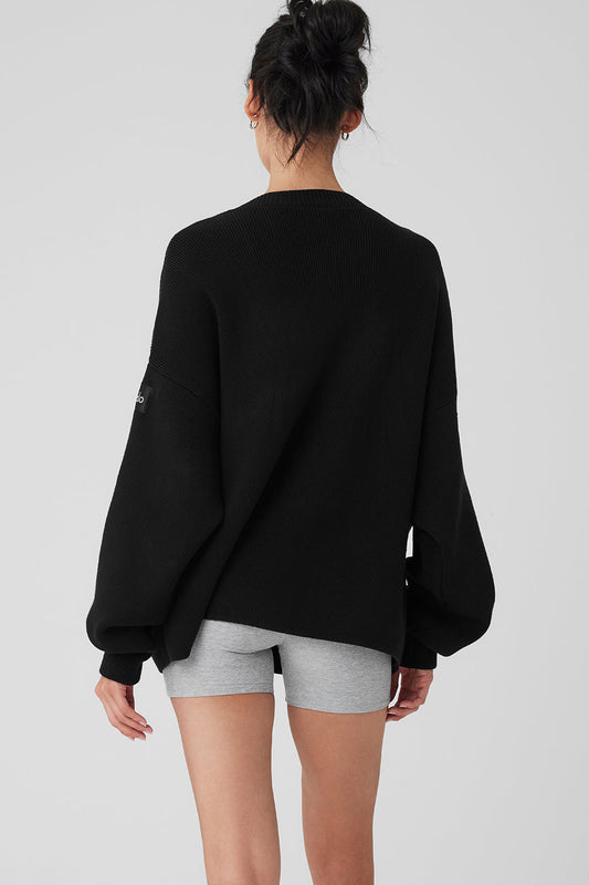 Scholar Cardigan Sweater — Black