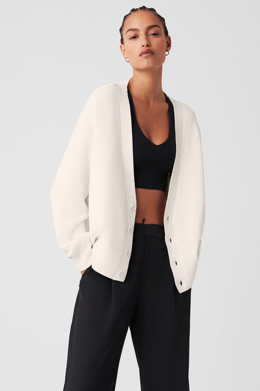 Scholar Cardigan Sweater — Ivory