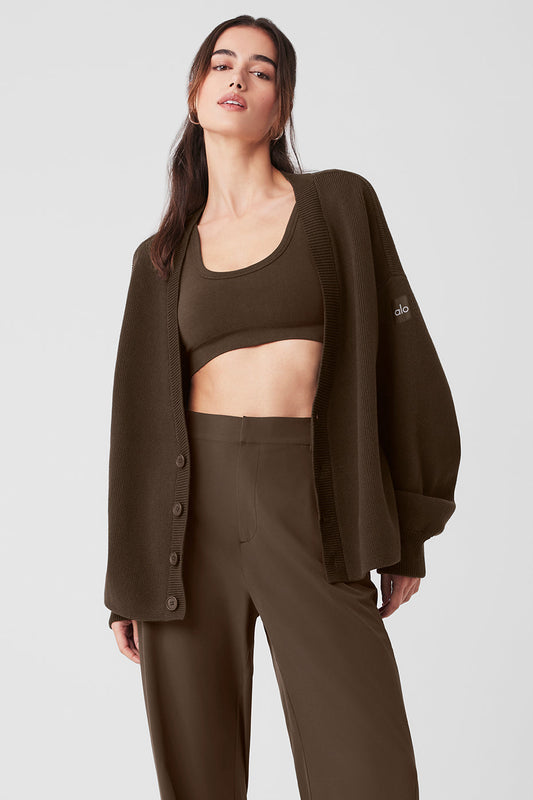 Scholar Cardigan Sweater — Espresso