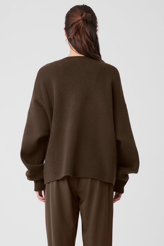 Scholar Cardigan Sweater — Espresso