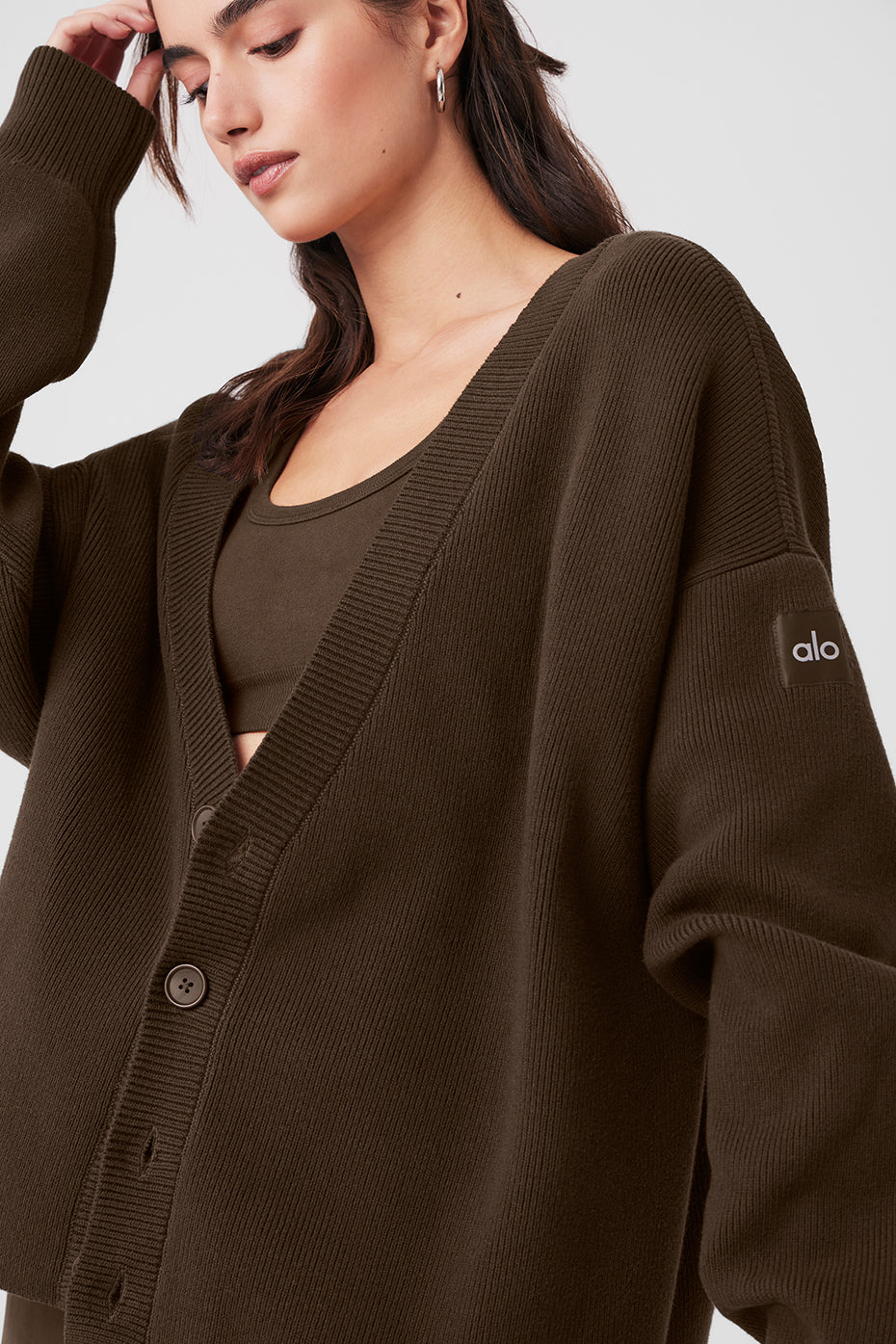 Scholar Cardigan Sweater — Espresso