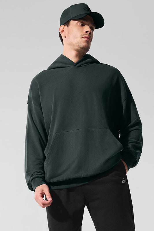 Double Take Hooded Sweatshirt — Charcoal Green