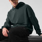 Double Take Hooded Sweatshirt — Charcoal Green