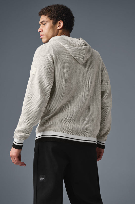 Sports Club Sweater Knit Hooded Sweatshirt — Bone