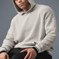 Sports Club Sweater Knit Hooded Sweatshirt — Bone