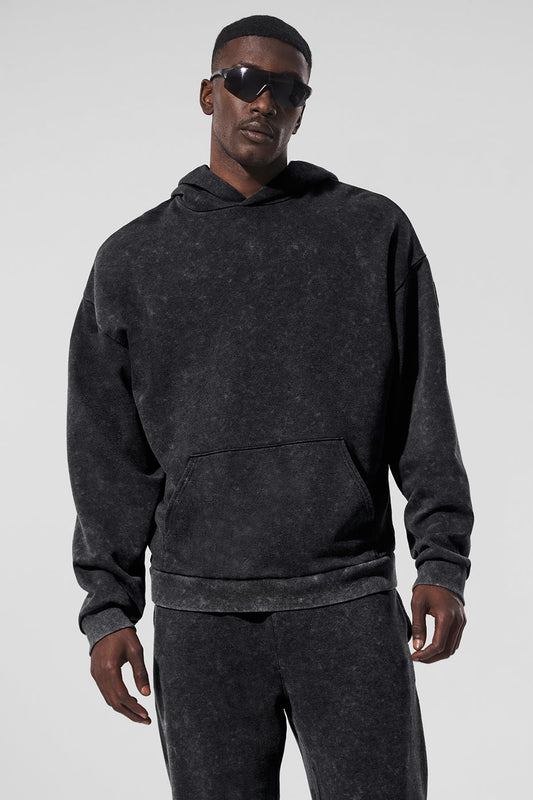 Chill Vintage Wash Hooded Sweatshirt — Black Wash