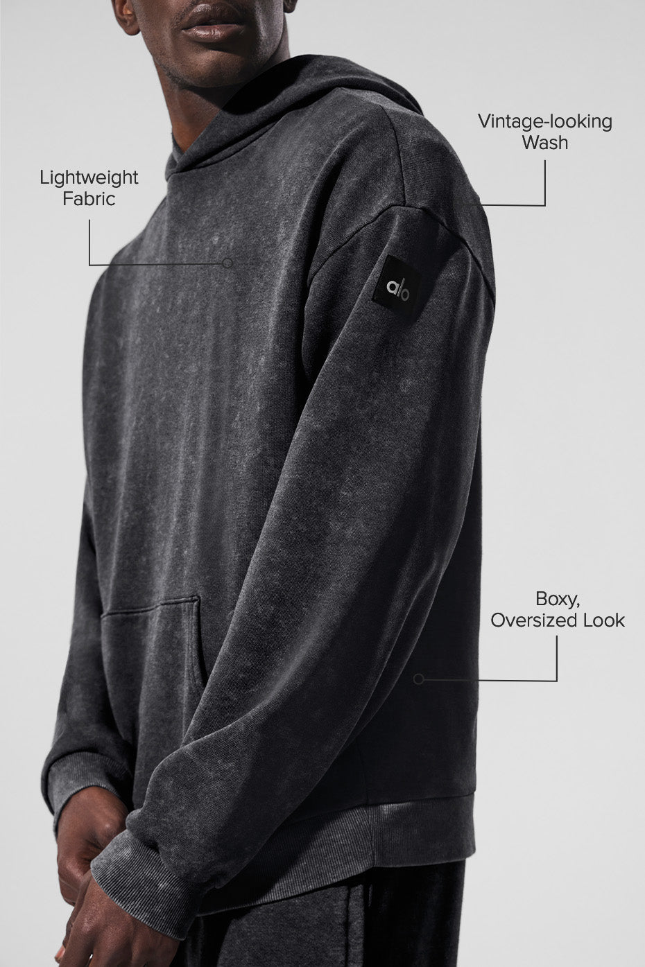 Chill Vintage Wash Hooded Sweatshirt — Black Wash