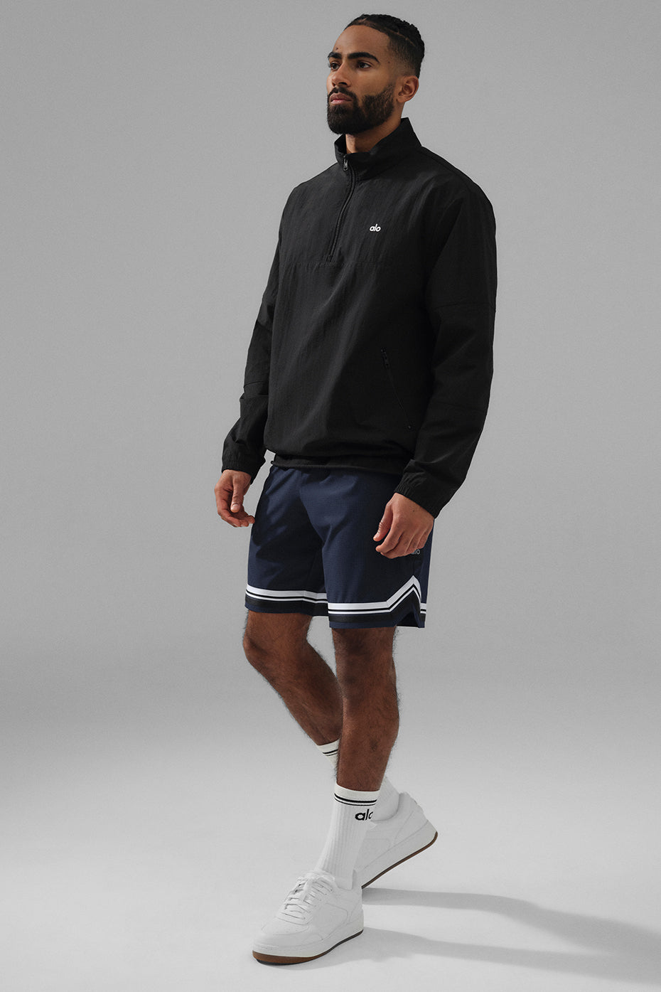 Light Weight Takeaway Track Crew Sweatshirt — Black