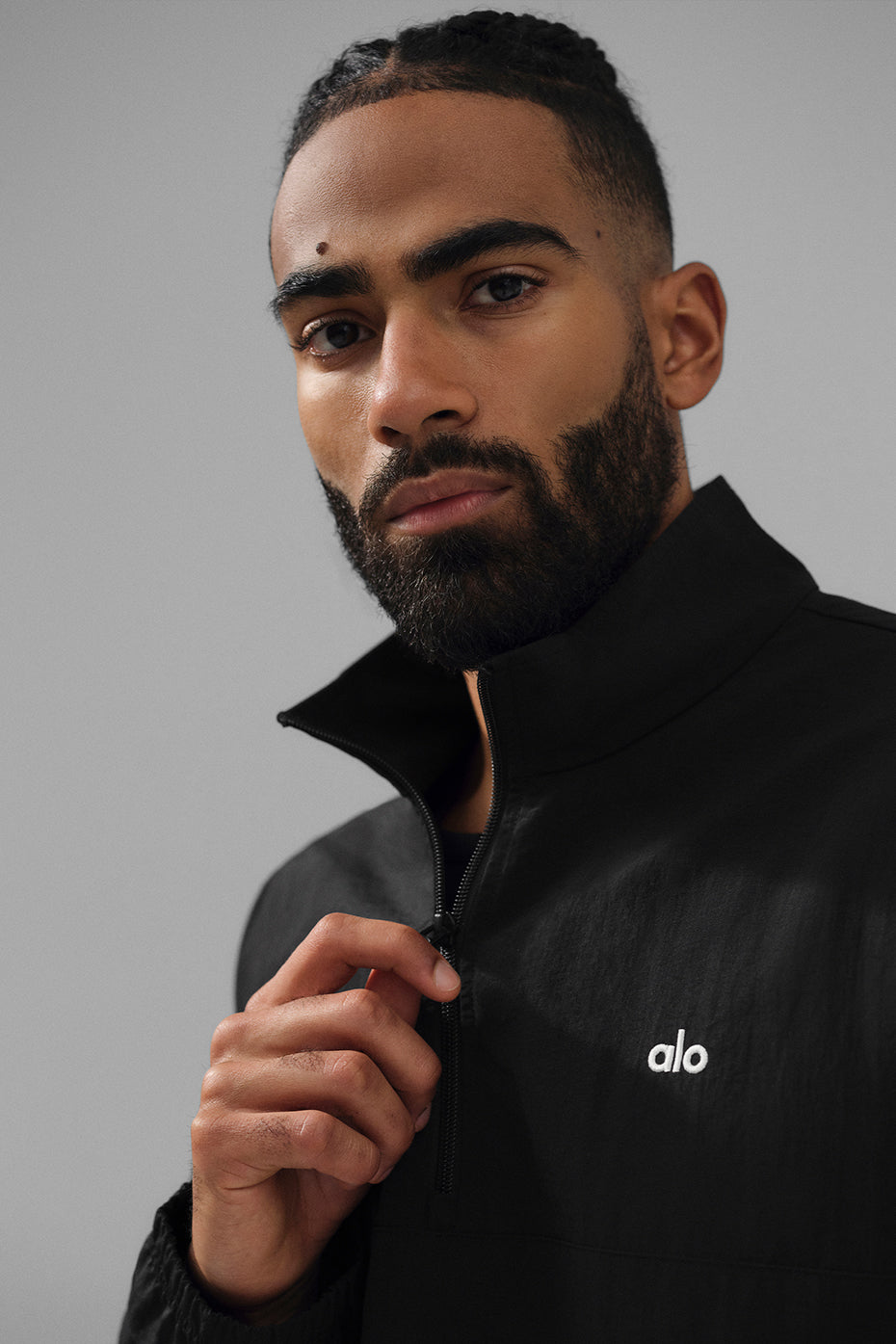 Light Weight Takeaway Track Crew Sweatshirt — Black