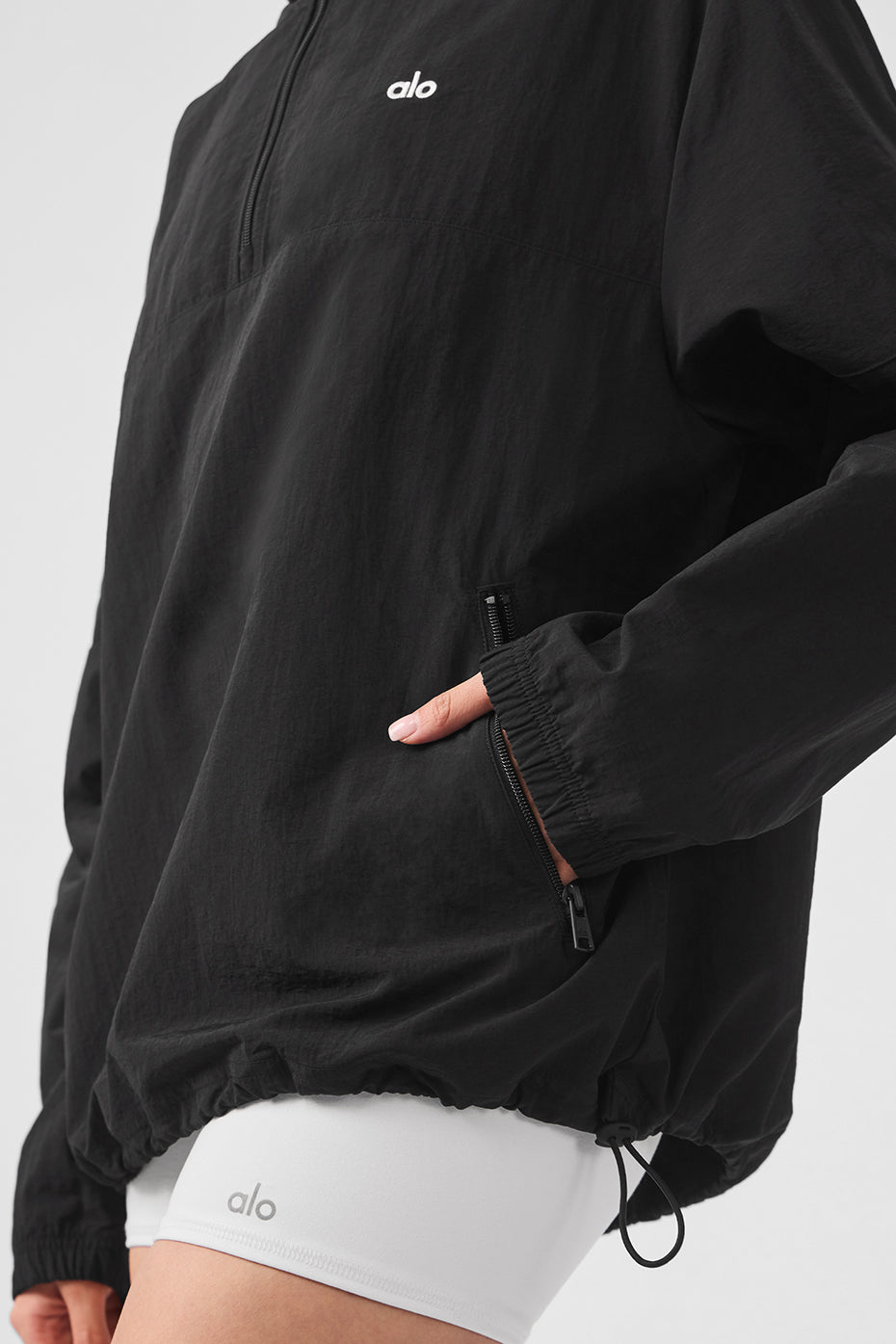Light Weight Takeaway Track Crew Sweatshirt — Black