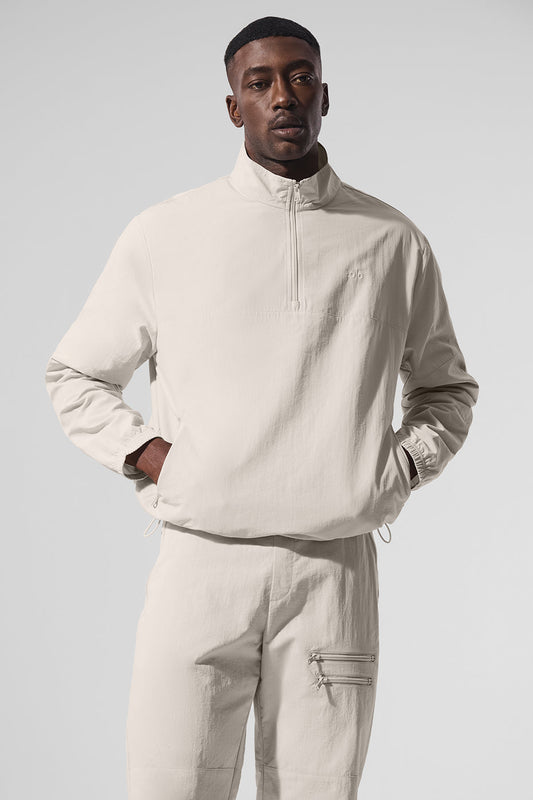 Light Weight Takeaway Track Crew Sweatshirt — Bone