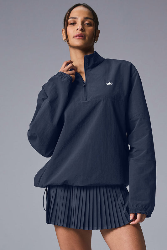 Light Weight Takeaway Track Crew Sweatshirt — Navy