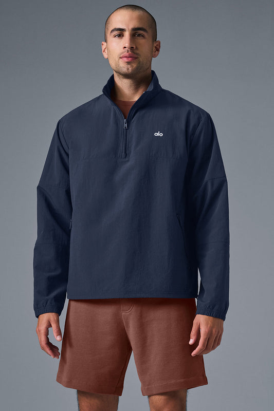 Light Weight Takeaway Track Crew Sweatshirt — Navy