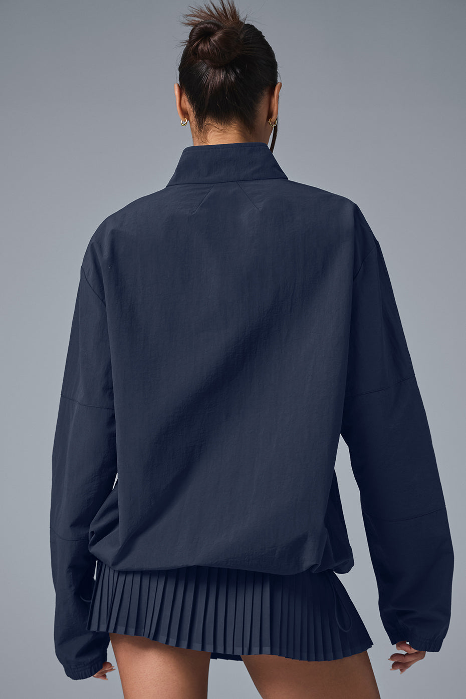 Light Weight Takeaway Track Crew Sweatshirt — Navy