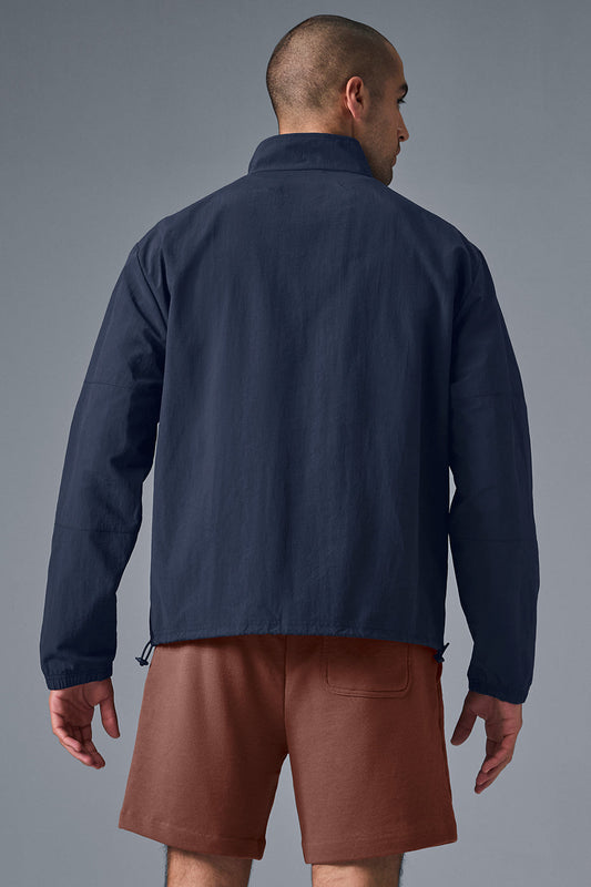 Light Weight Takeaway Track Crew Sweatshirt — Navy