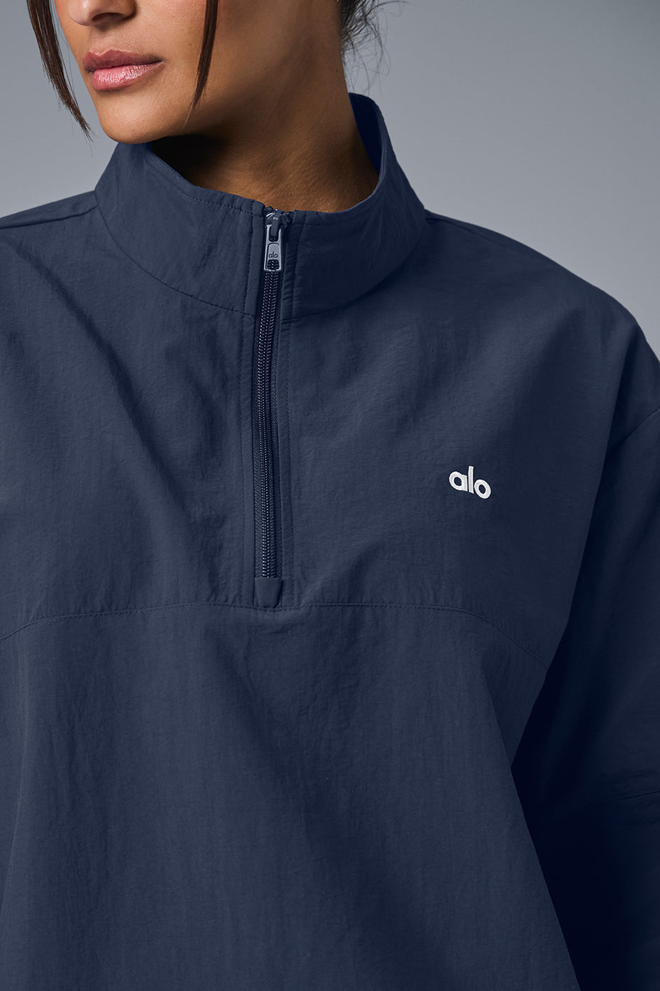 Light Weight Takeaway Track Crew Sweatshirt — Navy