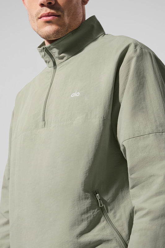 Light Weight Takeaway Track Crew Sweatshirt — Limestone