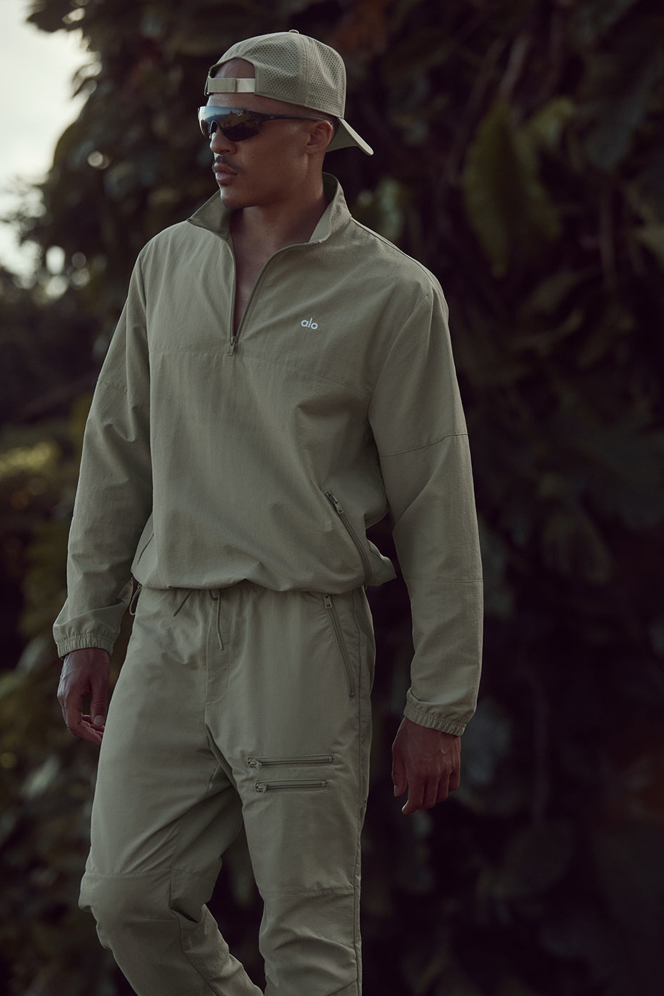Light Weight Takeaway Track Crew Sweatshirt — Limestone