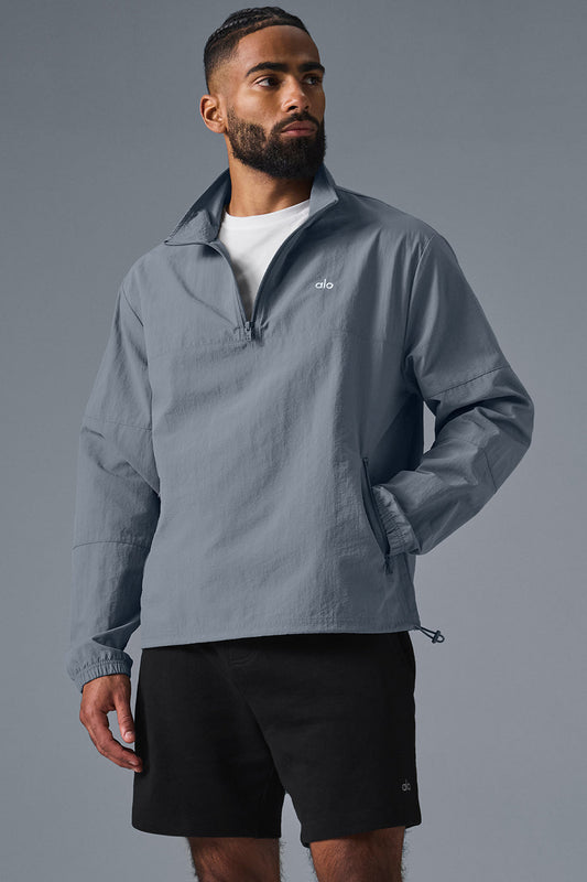 Light Weight Takeaway Track Crew Sweatshirt — Steel Grey