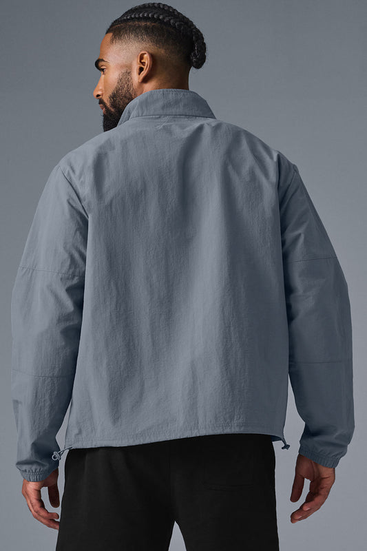 Light Weight Takeaway Track Crew Sweatshirt — Steel Grey